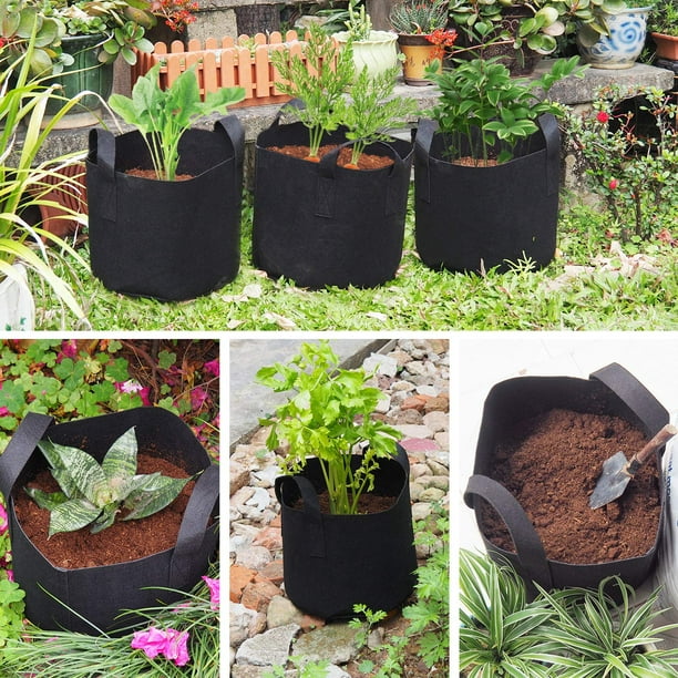 Plant Grow Bag Gallon Heavy Duty Thickened Nonwoven Fabric Pots Grow Bag Handles